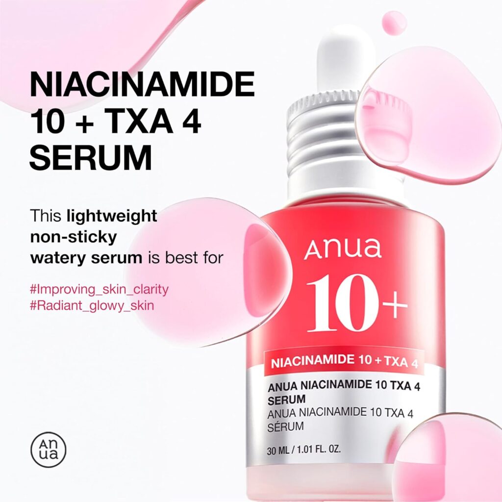 Anua - Niacinamide 10 TXA 4 Serum | Niacinamide 10 + TXA 4 Serum | This lightweight non-sticky watery serum is best for #Improving_skin_clarity #Radiant_glowy_skin