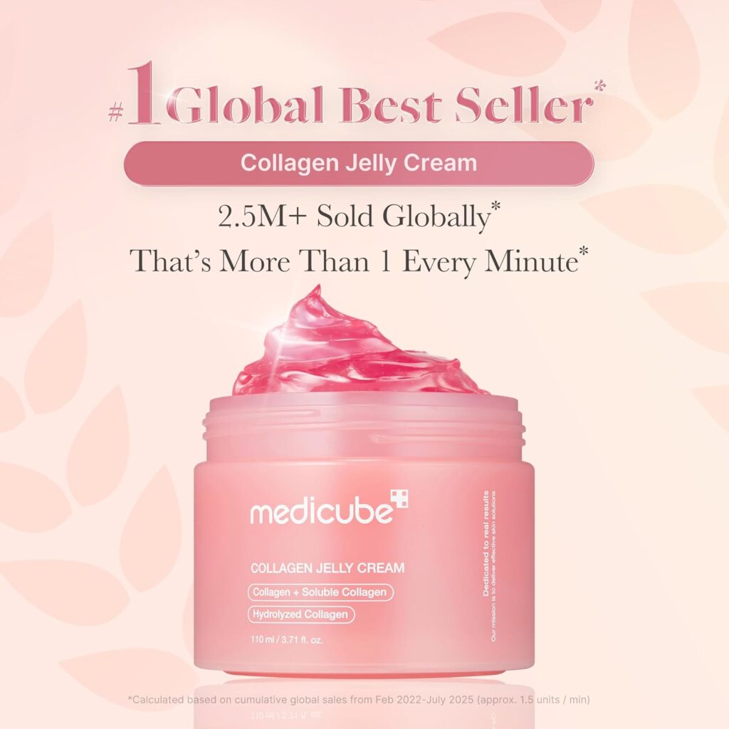 #1 Global Best Seller | Medicube Collagen Jelly Cream | 2.5M+ Sold Globally | That's more than 1 every minute | * Calculated based on cumulative global sales from Feb 2022 - July 2025 (approx. 1.5 units / min)